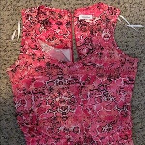 Calvin Klein Pink/ blk Snake Skin Pants Romper